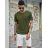 imageCOOFANDY Mens 3 Pack Henley Shirts Short Sleeve Casual Basic Tees Classic Henley Summer Solid T Shirts with Pocket01army GreenDark GrayBlack