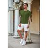 imageCOOFANDY Mens 3 Pack Henley Shirts Short Sleeve Casual Basic Tees Classic Henley Summer Solid T Shirts with Pocket1 Pack Army Green