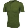 imageCOOFANDY Mens 3 Pack Henley Shirts Short Sleeve Casual Basic Tees Classic Henley Summer Solid T Shirts with Pocket1 Pack Army Green