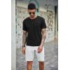 imageCOOFANDY Mens 3 Pack Henley Shirts Short Sleeve Casual Basic Tees Classic Henley Summer Solid T Shirts with Pocket1 Pack Black