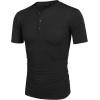 imageCOOFANDY Mens 3 Pack Henley Shirts Short Sleeve Casual Basic Tees Classic Henley Summer Solid T Shirts with Pocket1 Pack Black