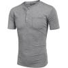 imageCOOFANDY Mens 3 Pack Henley Shirts Short Sleeve Casual Basic Tees Classic Henley Summer Solid T Shirts with Pocket1 Pack Dark Grey