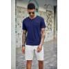 imageCOOFANDY Mens 3 Pack Henley Shirts Short Sleeve Casual Basic Tees Classic Henley Summer Solid T Shirts with Pocket1 Pack Navy Blue