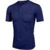 imageCOOFANDY Mens 3 Pack Henley Shirts Short Sleeve Casual Basic Tees Classic Henley Summer Solid T Shirts with Pocket1 Pack Navy Blue