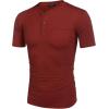 imageCOOFANDY Mens 3 Pack Henley Shirts Short Sleeve Casual Basic Tees Classic Henley Summer Solid T Shirts with Pocket1 Pack Wine Red