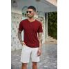 imageCOOFANDY Mens 3 Pack Henley Shirts Short Sleeve Casual Basic Tees Classic Henley Summer Solid T Shirts with Pocket1 Pack Wine Red