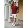 imageCOOFANDY Mens 3 Pack Henley Shirts Short Sleeve Casual Basic Tees Classic Henley Summer Solid T Shirts with Pocket1 Pack Wine Red