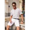imageCOOFANDY Mens 3 Pack Henley Shirts Short Sleeve Casual Basic Tees Classic Henley Summer Solid T Shirts with PocketArmy GreenWhiteBlue