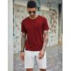 imageCOOFANDY Mens 3 Pack Henley Shirts Short Sleeve Casual Basic Tees Classic Henley Summer Solid T Shirts with PocketBlackBlueRed