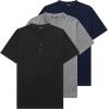 imageCOOFANDY Mens 3 Pack Henley Shirts Short Sleeve Casual Basic Tees Classic Henley Summer Solid T Shirts with PocketBlackGrayNave Blue