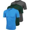 imageCOOFANDY Mens 3 Pack Henley Shirts Short Sleeve Casual Basic Tees Classic Henley Summer Solid T Shirts with PocketDark GrayBlueGreen