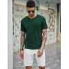 imageCOOFANDY Mens 3 Pack Henley Shirts Short Sleeve Casual Basic Tees Classic Henley Summer Solid T Shirts with PocketDark GrayBlueGreen