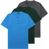 imageCOOFANDY Mens 3 Pack Henley Shirts Short Sleeve Casual Basic Tees Classic Henley Summer Solid T Shirts with PocketDark GrayBlueGreen