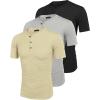 imageCOOFANDY Mens 3 Pack Henley Shirts Short Sleeve Casual Basic Tees Classic Henley Summer Solid T Shirts with PocketGreyDark GreyBlack