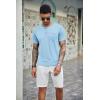 imageCOOFANDY Mens 3 Pack Henley Shirts Short Sleeve Casual Basic Tees Classic Henley Summer Solid T Shirts with PocketLight GreenSky BlueNavy