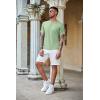 imageCOOFANDY Mens 3 Pack Henley Shirts Short Sleeve Casual Basic Tees Classic Henley Summer Solid T Shirts with PocketLight GreenSky BlueNavy