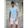 imageCOOFANDY Mens 3 Pack Henley Shirts Short Sleeve Casual Basic Tees Classic Henley Summer Solid T Shirts with PocketLight GreenSky BlueNavy Henley