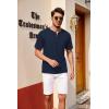 imageCOOFANDY Mens 3 Pack Henley Shirts Short Sleeve Casual Basic Tees Classic Henley Summer Solid T Shirts with PocketLight GreenSky BlueNavy Henley