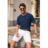 imageCOOFANDY Mens 3 Pack Henley Shirts Short Sleeve Casual Basic Tees Classic Henley Summer Solid T Shirts with PocketNavy BlueArmy GreenBlack