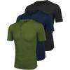 imageCOOFANDY Mens 3 Pack Henley Shirts Short Sleeve Casual Basic Tees Classic Henley Summer Solid T Shirts with PocketNavy BlueArmy GreenBlack