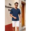 imageCOOFANDY Mens 3 Pack Henley Shirts Short Sleeve Casual Basic Tees Classic Henley Summer Solid T Shirts with PocketPeacock BlueCoffeeGray