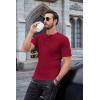 imageCOOFANDY Mens 3 Pack Henley Shirts Short Sleeve Casual Basic Tees Classic Henley Summer Solid T Shirts with PocketWind Red