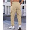 imageCOOFANDY Mens Casual Joggers Pants Stretch Waist Drawstring Cargo Pants Tapered Sweatpants with PocketsKhaki