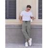 imageCOOFANDY Mens Casual Joggers Pants Stretch Waist Drawstring Cargo Pants Tapered Sweatpants with PocketsLight Grey