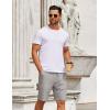 imageCOOFANDY Mens Casual Shorts Elastic Waist Drawstring Shorts Summer Beach Linen ShortsLight Grey