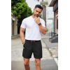 imageCOOFANDY Mens Casual Shorts Waffle Elastic Waist Drawstring Shorts Lightweight Summer Beach ShortsBlack