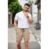 imageCOOFANDY Mens Casual Shorts Waffle Elastic Waist Drawstring Shorts Lightweight Summer Beach ShortsKhaki