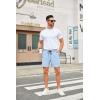 imageCOOFANDY Mens Casual Shorts Waffle Elastic Waist Drawstring Shorts Lightweight Summer Beach ShortsLight Blue