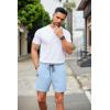 imageCOOFANDY Mens Casual Shorts Waffle Elastic Waist Drawstring Shorts Lightweight Summer Beach ShortsLight Blue
