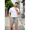 imageCOOFANDY Mens Casual Shorts Waffle Elastic Waist Drawstring Shorts Lightweight Summer Beach ShortsLight Grey