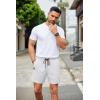imageCOOFANDY Mens Casual Shorts Waffle Elastic Waist Drawstring Shorts Lightweight Summer Beach ShortsWhite