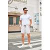 imageCOOFANDY Mens Casual Shorts Waffle Elastic Waist Drawstring Shorts Lightweight Summer Beach ShortsWhite