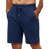 imageCOOFANDY Mens Casual Shorts 9 inch Inseam Elastic Waist Drawstring Short Lightweight Stretch Summer Beach ShortsNavy Blue
