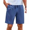 imageCOOFANDY Mens Casual Shorts Elastic Waist Drawstring Shorts Lightweight Summer Beach ShortsDenim Blue