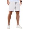imageCOOFANDY Mens Casual Shorts Waffle Elastic Waist Drawstring Shorts Lightweight Summer Beach ShortsWhite