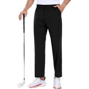 imageCOOFANDY Men Golf Stretch Pant Casual Slim Fit Pant Lightweight Sweatpants with PocketBlack