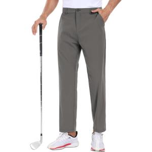 imageCOOFANDY Men Golf Stretch Pant Casual Slim Fit Pant Lightweight Sweatpants with PocketDark Grey
