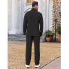 imageCOOFANDY Mens 2 Piece Tracksuit Set Quarter Zip Sweatsuit Athletic Running Suit Sets Long Sleeve Casual OutfitsAll Black