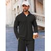 imageCOOFANDY Mens 2 Piece Tracksuit Set Quarter Zip Sweatsuit Athletic Running Suit Sets Long Sleeve Casual OutfitsAll Black