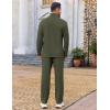 imageCOOFANDY Mens 2 Piece Tracksuit Set Quarter Zip Sweatsuit Athletic Running Suit Sets Long Sleeve Casual OutfitsArmy Green