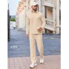 imageCOOFANDY Mens 2 Piece Tracksuit Set Quarter Zip Sweatsuit Athletic Running Suit Sets Long Sleeve Casual OutfitsBeige