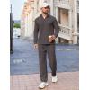 imageCOOFANDY Mens 2 Piece Tracksuit Set Quarter Zip Sweatsuit Athletic Running Suit Sets Long Sleeve Casual OutfitsDark Grey