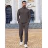 imageCOOFANDY Mens 2 Piece Tracksuit Set Quarter Zip Sweatsuit Athletic Running Suit Sets Long Sleeve Casual OutfitsDark Grey