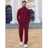 imageCOOFANDY Mens 2 Piece Tracksuit Set Quarter Zip Sweatsuit Athletic Running Suit Sets Long Sleeve Casual OutfitsDark Red