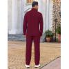 imageCOOFANDY Mens 2 Piece Tracksuit Set Quarter Zip Sweatsuit Athletic Running Suit Sets Long Sleeve Casual OutfitsDark Red