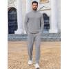 imageCOOFANDY Mens 2 Piece Tracksuit Set Quarter Zip Sweatsuit Athletic Running Suit Sets Long Sleeve Casual OutfitsGrey